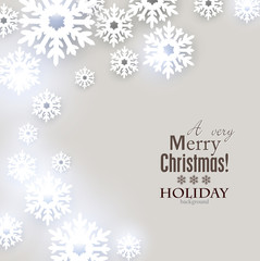 Elegant Christmas background with snowflakes and place for text.