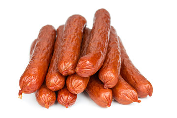 Bavarian sausages isolated on white