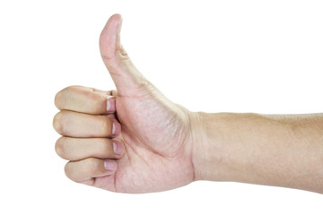isolated hand in white background