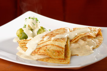 Gratinated chicken wrap