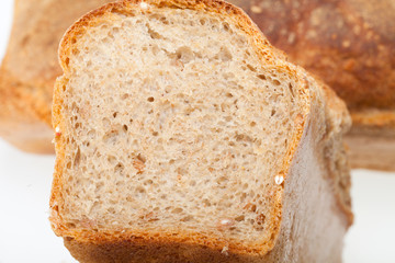 loaves of bread traditionally roasted.  Background. Close up.
