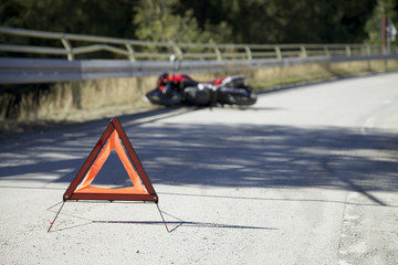 Scene of an accident with motorbike