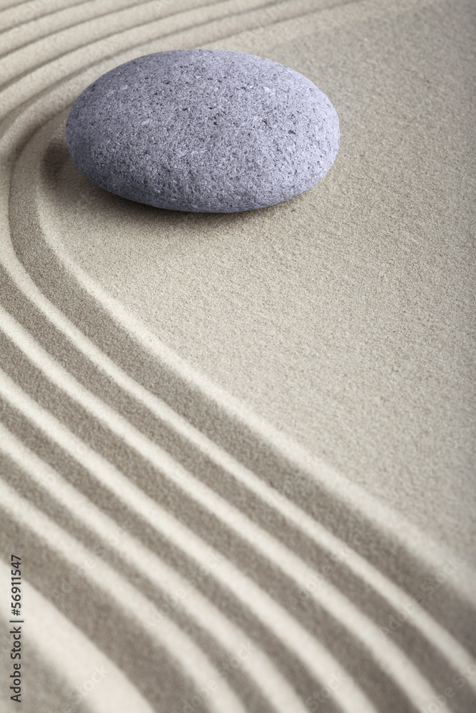 Wall mural zen sand stone garden