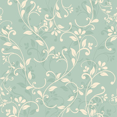 seamless floral pattern on green background. eps10