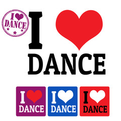 I love Dance sign and labels