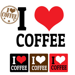 I love Coffee sign and labels