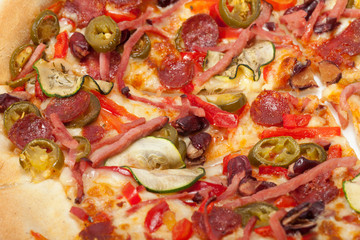 delicious italian pizza isolated over white background