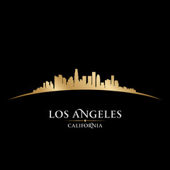 Fototapeta premium Los Angeles California city skyline silhouette black background