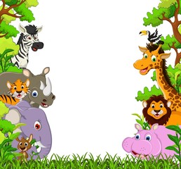 animal wildlife with tropical forest background