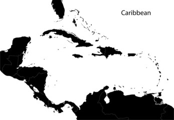 Black Caribbean map