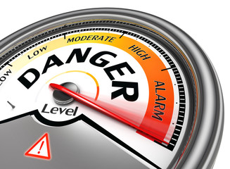 danger level conceptual meter