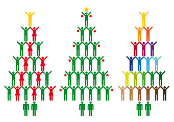 christmas tree with people icons, vector