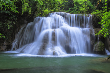 Fototapeta na wymiar Beautiful waterfall at Huay Mae Kamin National Park