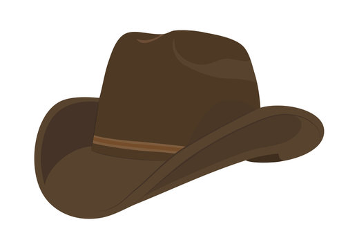 Brown cowboy hat. Vector illustration.