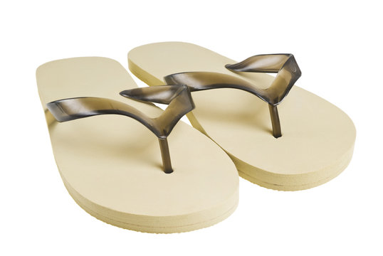 a pair of flip-flops isolated on a white background