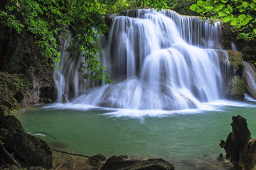 Fototapeta na wymiar Beautiful waterfall at Huay Mae Kamin National Park
