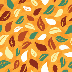 Autumn seamless pattern with leafs