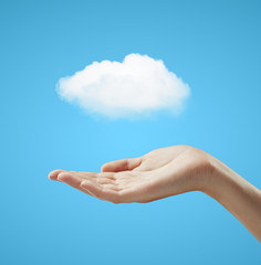 hand holding cloud