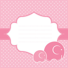 Baby girl announcement card. Vector illustration.