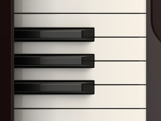 Classic piano keyboard close-up shot