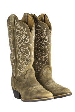 Ladies Brown Western Cowboy Boots