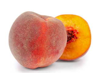 Peaches isolated on white