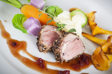 Deer Back with vegetables