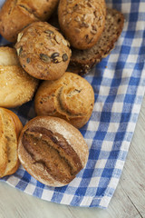 Crisp freshly baked crusty rolls