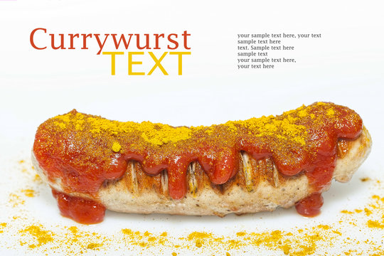German Currywurst (Grilled sausage with curry and ketchup)