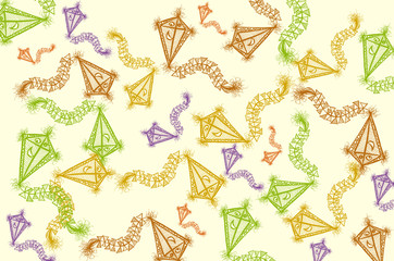 Herbstdrachen Doodle Hintergrund