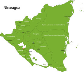 Green Nicaragua map
