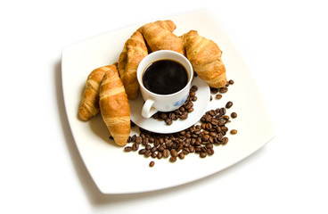 Кофе с круасаном