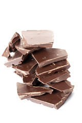 Chocolate Pieces on White