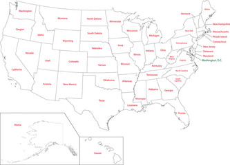 Outline USA map