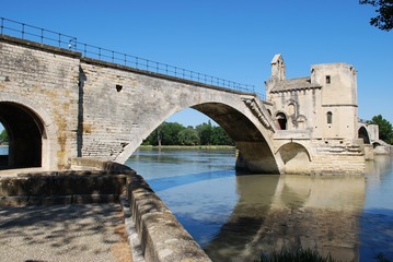 The Saint Benezet bridge on Rhone river in Avignon, France