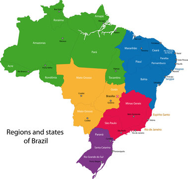 Colorful Brazil map
