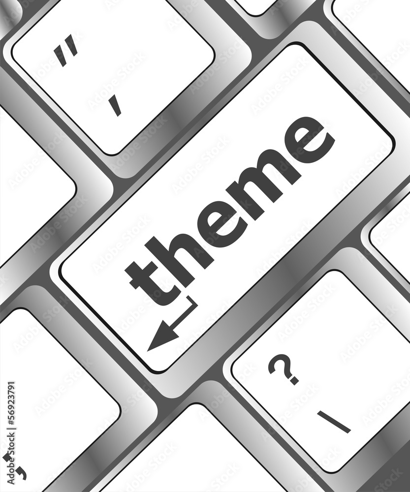 Poster theme button on computer keyboard