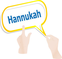 hands holding abstract cloud with hannukah word