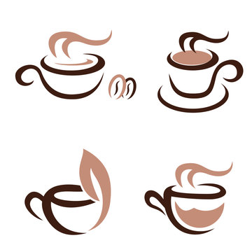 hot drinks - icon set