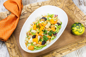 Pumpkin salad. Viewed from above