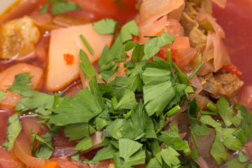 background of borscht soup
