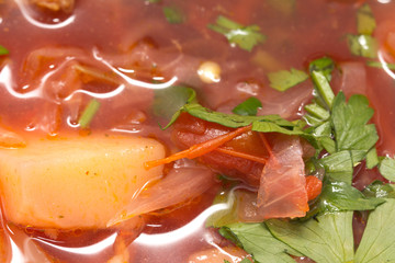 background of borscht soup