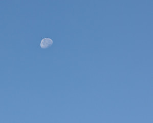 moon in the blue sky