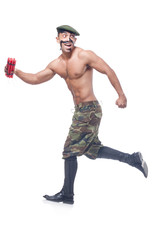 Soldier isolated on the white background