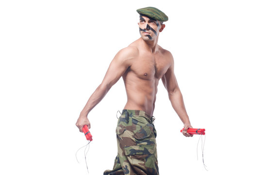 Soldier isolated on the white background