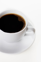 Black coffee on white