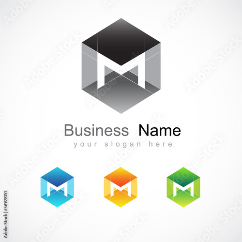 "logo design based on letter M" Stock image and royalty-free vector