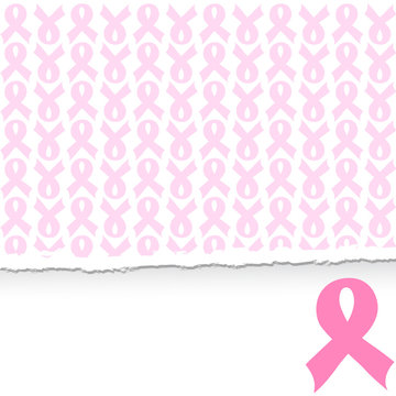 vector illustration of a pink ribbon breast cancer support backg
