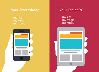 Vector illustration of smart phone and tablet (flat style)