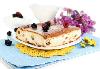 Cheese casserole with raisins